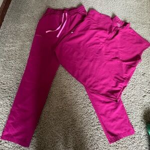 FIGS High Waisted Yola Skinny Scrub Pants- Dark Magenta- Medium